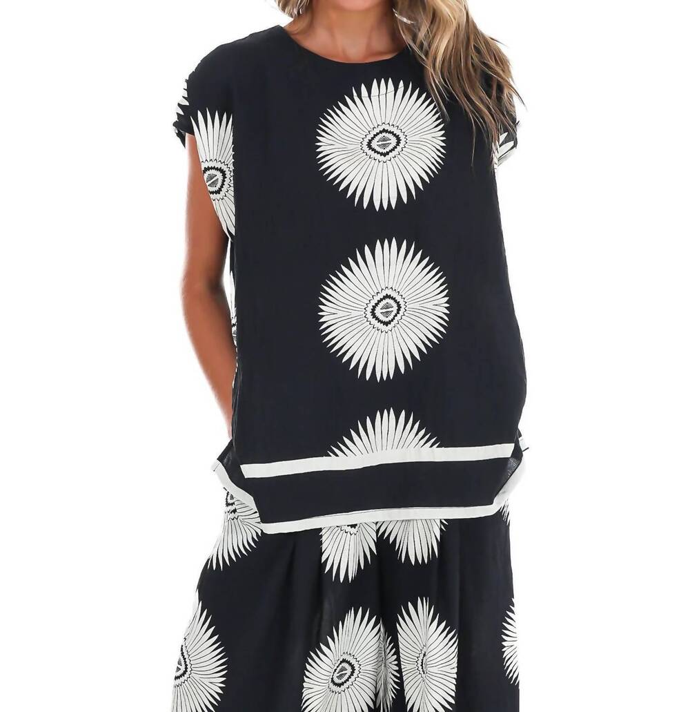 NEW UMGEE women's weekend gallery abstract top in black - Picture 7 of 9